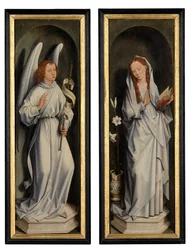 Reverse of a pair of wings showing the Annunciation