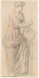 Woman Playing a Lyre