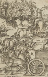 The Virtuous Man on a Chariot on his Way to Heaven
