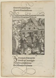 Urged by Fürwittig, Theuerdanck Tries to Manipulate a Polishing Stone, from Theuerdanck, 1517