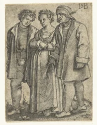 Bride and father of the bride (Procession for peasant wedding series)