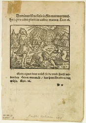 The Rain of Manna, plate five from Woodcuts from Books of the XVI Century