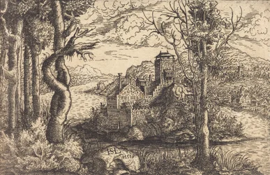 View on a River with a Castle on an Island
