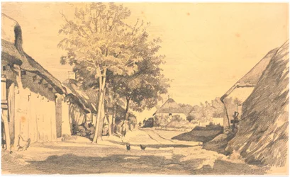 Village Street in Sunlight