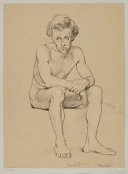Nude of a seated man