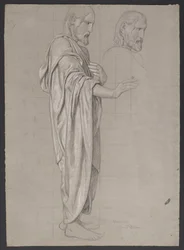 Christ with Outstretched Right Hand, Beside It a Repetition of the Figure