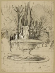 Fountain with Putti in the Garden of the Villa Borghese
