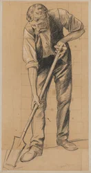 A Man Digging with a Spade