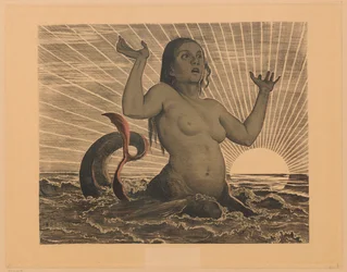 Nereid with Raised Arms Against the Rising Sun