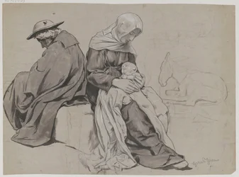 Rest of the Holy Family during the Flight into Egypt