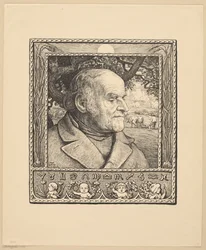 Portrait of a Man against a Background of Ploughing