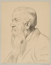 Old Man with a Long Beard Shown in Profile