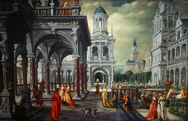Bathsheba and David with an Architectural Background
