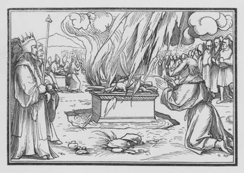 Elijah Praying, is Answered by Fire from Heaven