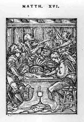 The Gamesters, from the Dance of Death series, engraved by Hans Lutzelburger (fl.1505-26) c.1526-28
