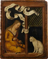 A Girl Making a Wreath