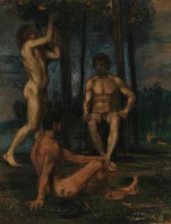 Three Youths under Orange Trees