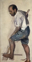 Digging Man. Study for the frescoes at the Zoological Station in Naples