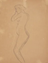 Standing Female Model Seen in Profile