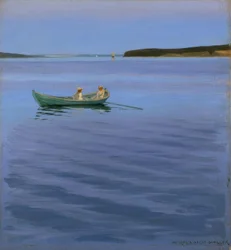 Boating Party on an Idyllic Lake