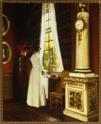 H. Slott-Møller, Morning Coffee / Painting, 1914