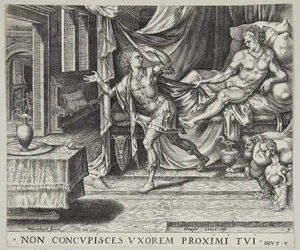 Joseph fleeing Potiphar