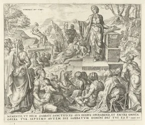 Man Gathering Wood on the Sabbath (series title: Remember the Sabbath Day, The Ten Commandments)