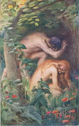 Adam and Eve (Illustration from Pictures That Teach The Crown Series, 1920)