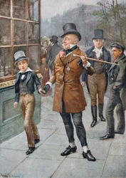 Mr Micawber Conducts David Home, illustration from 
