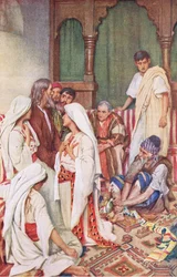 The preaching of Agabus, illustration from Harold Copping Pictures: The Crown Series