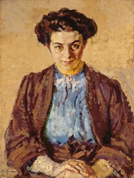The Blue Blouse, Portrait of Elene Zompolides (1880-1958)