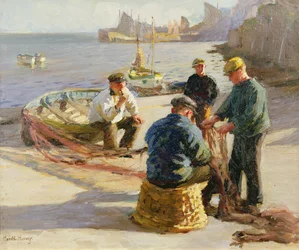 Newlyn Harbour: Mending the Nets