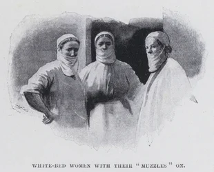 White-bed women with their muzzles on