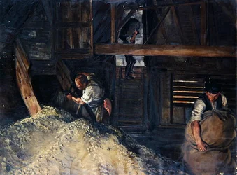 Workers: Workmen Bagging Hops