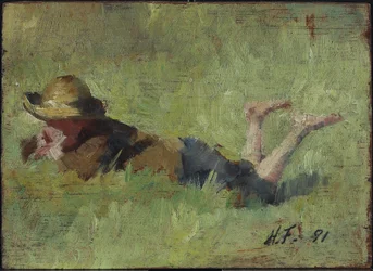 Boy Lying in Grass