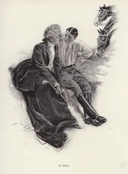 Romantic Couple Taking a Break During a Horse Ride