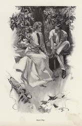 Romantic couple taking a break from their game of golf