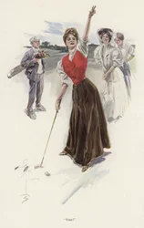 Woman golfer on the course