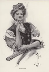 Young woman, tennis champion