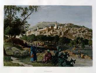 Hebron, Engraved by Alfred Krausse After a Picture by Harry Fenn, Published in Picturesque Palestine, About 1875