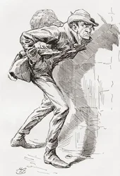 Dolge Orlick, Illustration by Harry Furniss for the Charles Dickens Novel Great Expectations, 1910