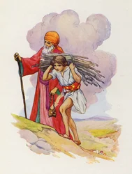 Side by side Abraham and Isaac climbed the steep path