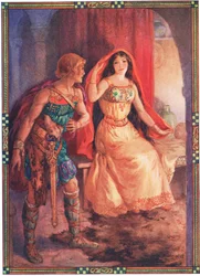 The lady uncovered her face (from The Loathly Lady and the Gallant Knight)
