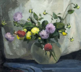 Still Life, Pompom Dahlias