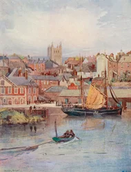 The Quay, Exeter, with the Cathedral Towers