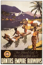 Advertisement Qantas Empire Airways, Postcard, c. 1950-1954