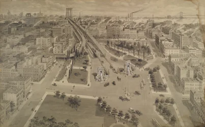 Brooklyn Plaza of the Manhattan Bridge, c.1917