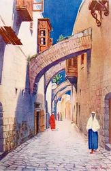 The Via Dolorosa, Jerusalem, Palestine, c. 1910, from A Book of Modern Palestine by Richard Penlake