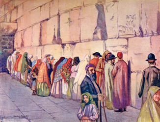 The Wailing Wall, Jerusalem, Palestine, c. 1910, from A Book of Modern Palestine by Richard Penlake