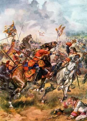 Charge of the Third Dragoons. Battle of Dettingen